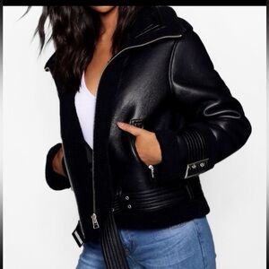 Brand new shearling womens coat size 8